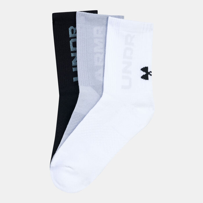 Under Armour 3-Maker Mid-Crew Training Socks (3 Pairs) Black image number 0