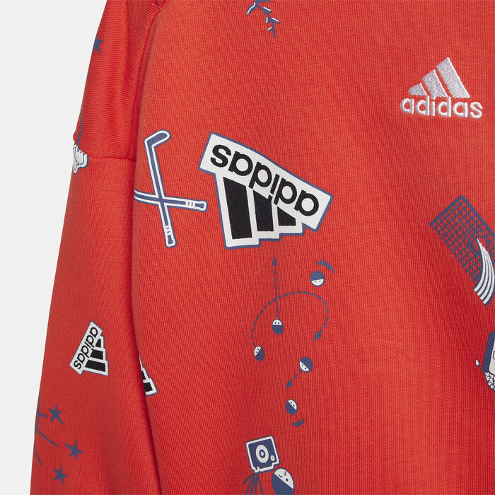 adidas Kids' Brand Love Sweatshirt And Sweatpants Set Red image number 1