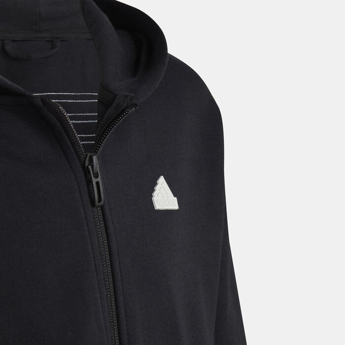adidas Kids' Future Icons 3-Stripes Running Full-Zip Hoodie Black adidas Kids' Future Icons 3-Stripes Running Full-Zip Hoodie Black image number 2