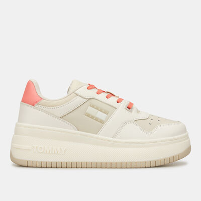 Tommy Hilfiger Women's Retro Flatform Basketball Shoe Beige