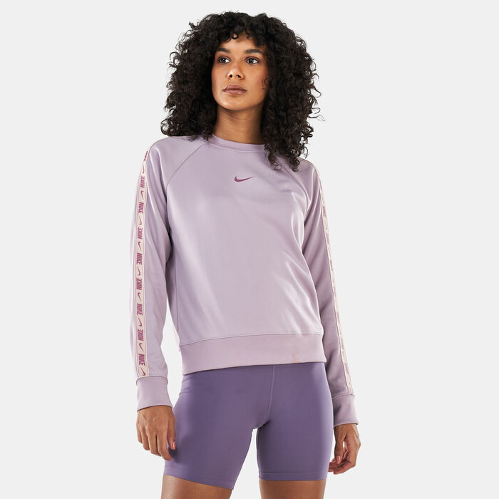 Nike Women's Sportswear Logo Tape Crew Sweatshirt Purple Nike Women's Sportswear Logo Tape Crew Sweatshirt Purple image number 0