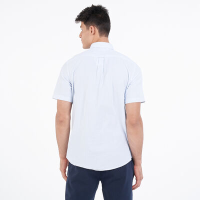 Timberland Men's New Seersucker Shirt Blue