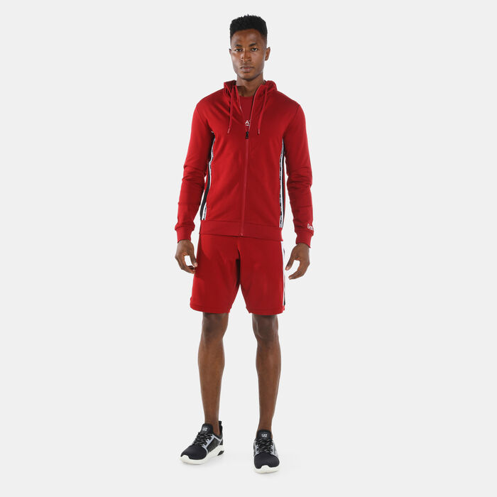 EA7 Emporio Armani Men's Train Logo Series Extended Logo Hoodie Red EA7 Emporio Armani Men's Train Logo Series Extended Logo Hoodie Red image number 2