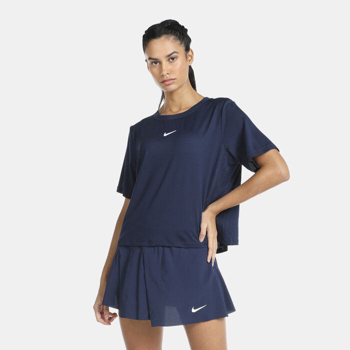 Nike Women's Court Advantage T-Shirt Blue Nike Women's Court Advantage T-Shirt Blue image number 0