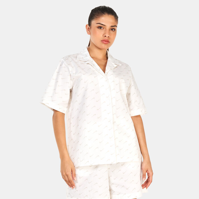 Nike Women's Sportswear Everyday Woven T-Shirt Ivory Nike Women's Sportswear Everyday Woven T-Shirt Ivory image number 0