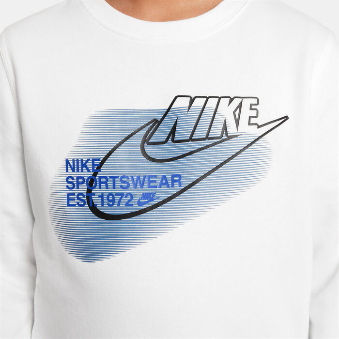 Nike Kids' Sportswear Standard Issue Sweatshirt White Nike Kids' Sportswear Standard Issue Sweatshirt White image number 6