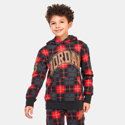 Jordan Kids' Essentials Plaid Pullover Hoodie Black Jordan Kids' Essentials Plaid Pullover Hoodie Black
