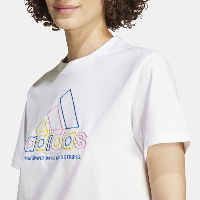 adidas Women's Xpress Logo T-Shirt White adidas Women's Xpress Logo T-Shirt White image number 4