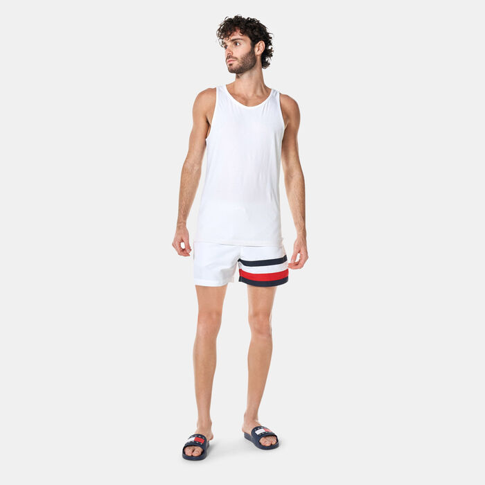Tommy Hilfiger Men's Global Stripe Swimming Shorts White Tommy Hilfiger Men's Global Stripe Swimming Shorts White image number 2