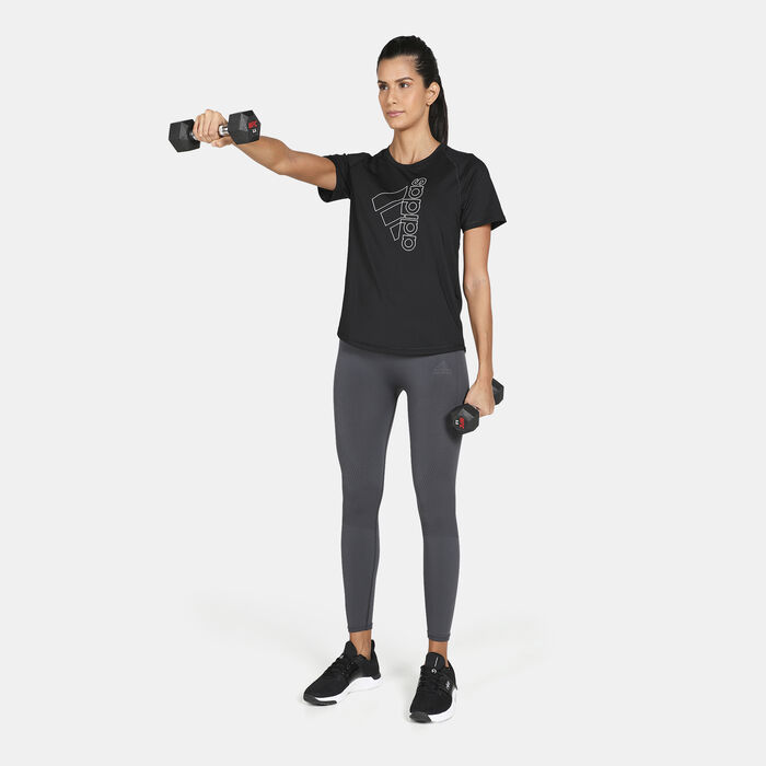 adidas Women's Training Aeroknit 7/8 High-Rise Leggings Grey adidas Women's Training Aeroknit 7/8 High-Rise Leggings Grey image number 2