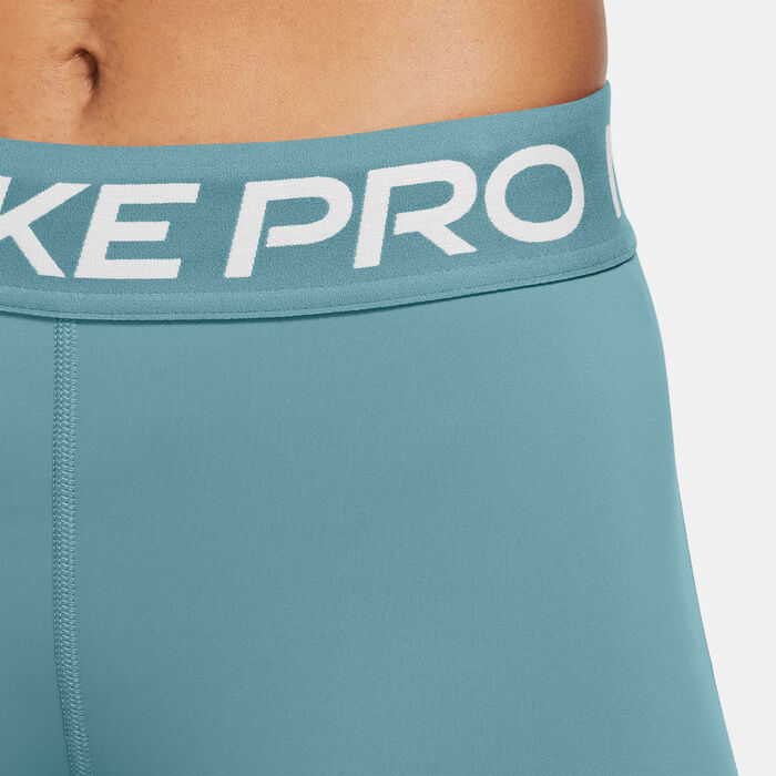 Nike Women's Pro Mid-Rise Mesh-Panelled Leggings Blue Nike Women's Pro Mid-Rise Mesh-Panelled Leggings Blue image number 2