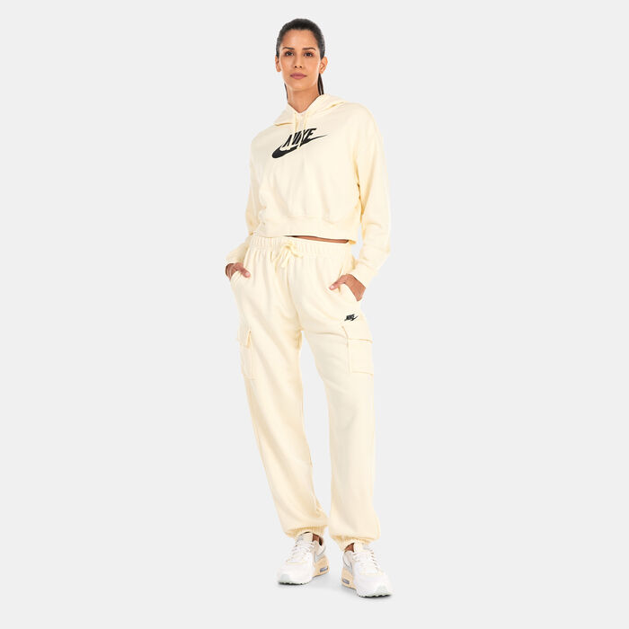 Nike Women's Cropped Graphic Hoodie Ivory Nike Women's Cropped Graphic Hoodie Ivory image number 2