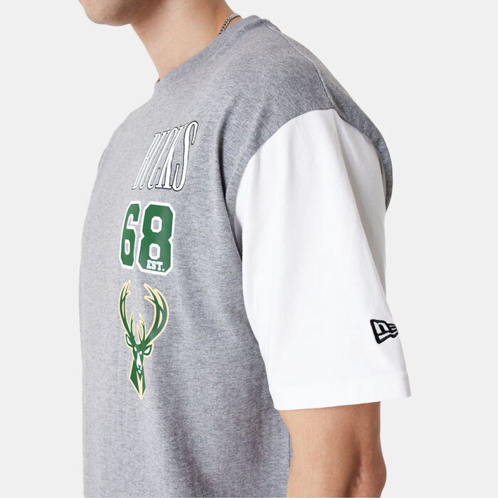 New Era Men's Milwaukee Bucks NBA T-Shirt Grey New Era Men's Milwaukee Bucks NBA T-Shirt Grey image number 2