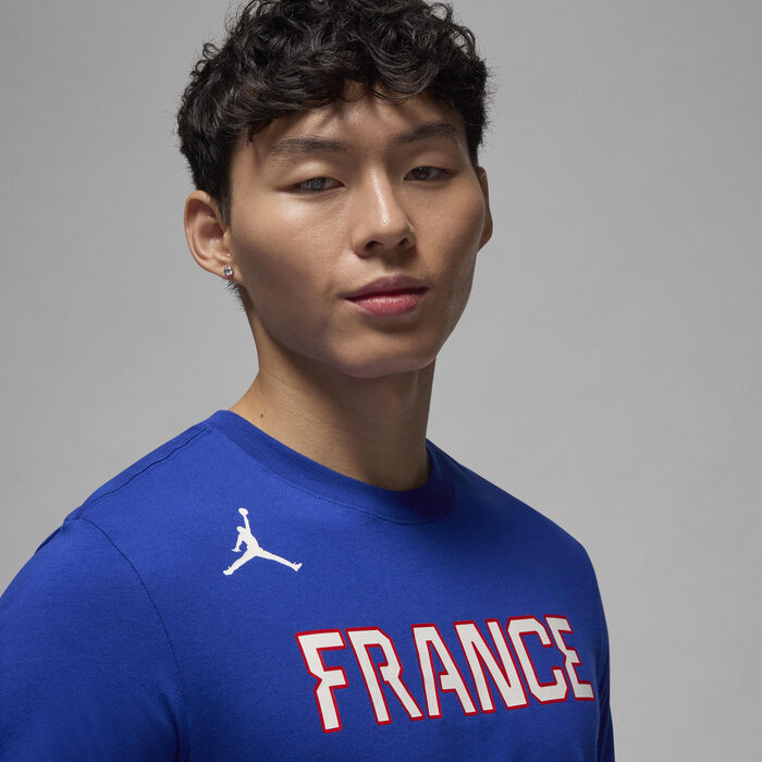 Nike Men's France Victor Wembanyama Basketball Graphic T-Shirt Blue image number 2