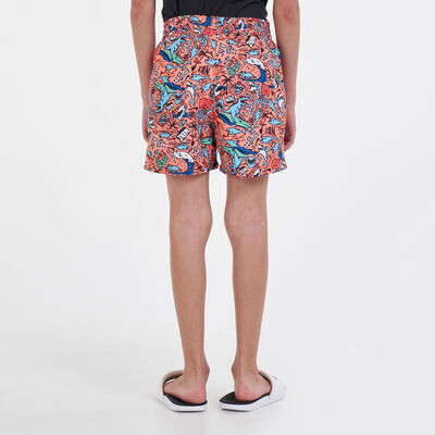 Nike Swim Kids' Shark Party Lap 4-Inches Volley Shorts yellow