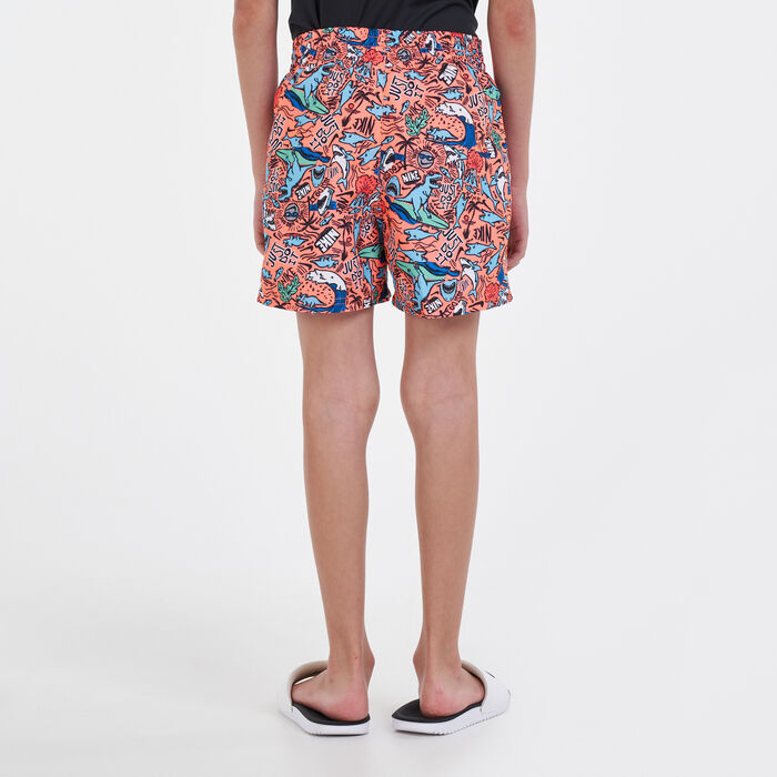 Nike Swim Kids' Shark Party Lap 4-Inches Volley Shorts yellow image number 1