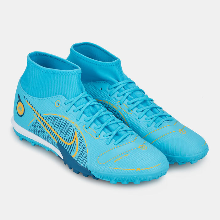Nike Men's Mercurial Superfly 8 Academy Turf Ground Football Shoe Blue image number 2