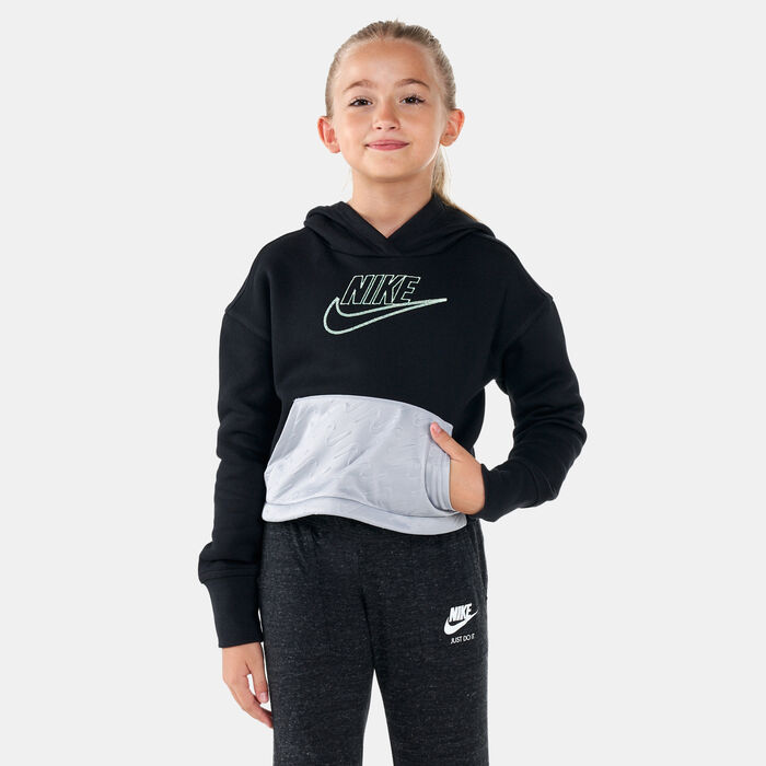 Nike Kids' Sportswear Club Fleece Icon Clash Hoodie (Older Kids) Black Nike Kids' Sportswear Club Fleece Icon Clash Hoodie (Older Kids) Black image number 0