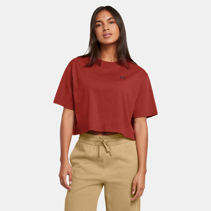 Under Armour Women's Logo Crop Top Orange Under Armour Women's Logo Crop Top Orange image number 0