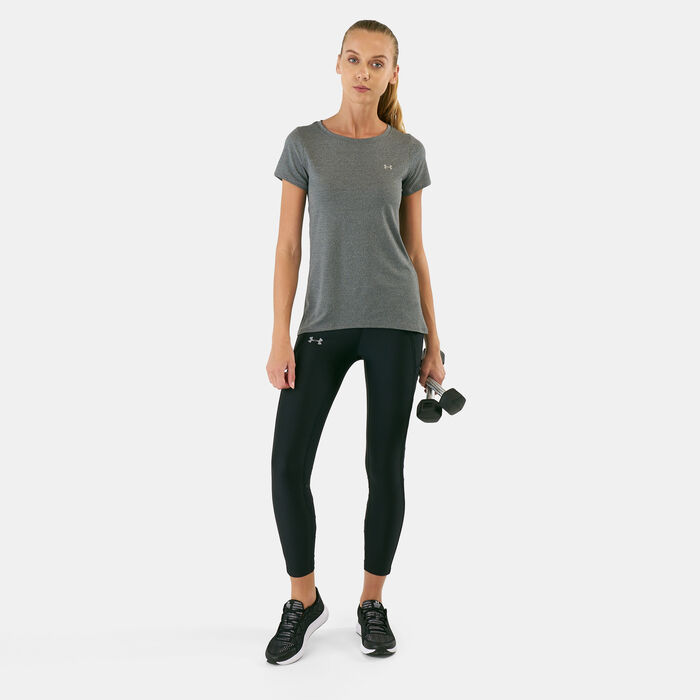 Under Armour Women's HeatGear® Armour Training T-Shirt Grey Under Armour Women's HeatGear® Armour Training T-Shirt Grey image number 2