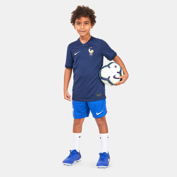Nike Kids' France Dri-FIT Stadium Home Jersey - 2022 Blue Nike Kids' France Dri-FIT Stadium Home Jersey - 2022 Blue image number 2