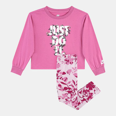 Nike Kids' Printed Club Sweatshirt and Leggings Set Purple