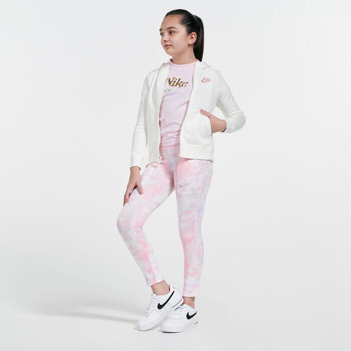 Nike Kids' Allover Print One Leggings Pink image number 2
