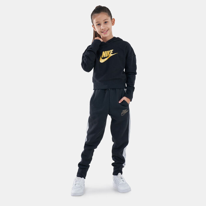 Nike Kids' Sportswear Club Crop Hoodie Black Nike Kids' Sportswear Club Crop Hoodie Black image number 2