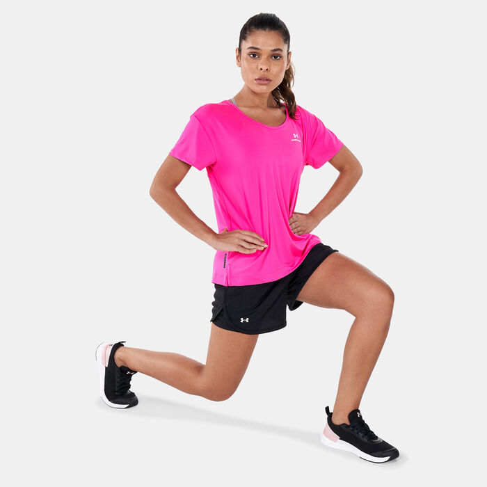 Under Armour Women's UA RUSH™ Energy Core T-Shirt Pink Under Armour Women's UA RUSH™ Energy Core T-Shirt Pink image number 2