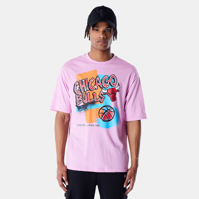 New Era Men's NBA Chicago Bulls Retro Graphic T-Shirt Pink New Era Men's NBA Chicago Bulls Retro Graphic T-Shirt Pink image number 0