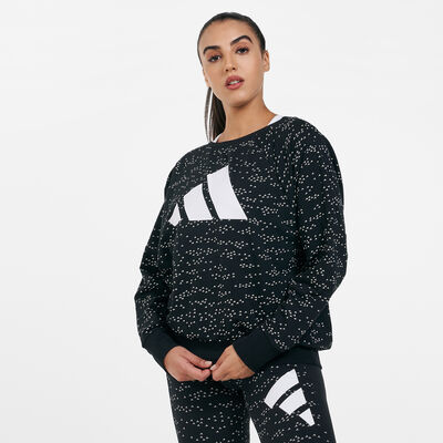 adidas Women's Sportswear Winners Badge of Sport Crew Sweatshirt Black