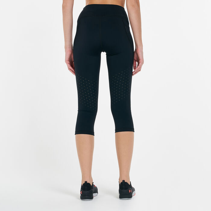 Under Armour Women's RUSH™ Tonal Capri Leggings Black Under Armour Women's RUSH™ Tonal Capri Leggings Black image number 1