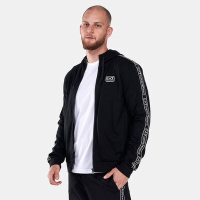EA7 Emporio Armani Men's Train Logo Series Tape Hoodie Black