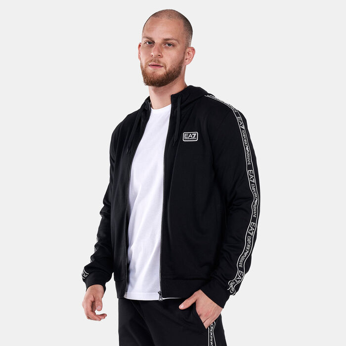 EA7 Emporio Armani Men's Train Logo Series Tape Hoodie Black EA7 Emporio Armani Men's Train Logo Series Tape Hoodie Black image number 0