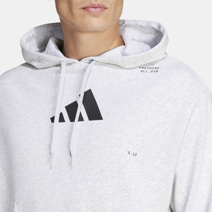 adidas Men's All-Gym Category Pump Hoodie Grey adidas Men's All-Gym Category Pump Hoodie Grey image number 3