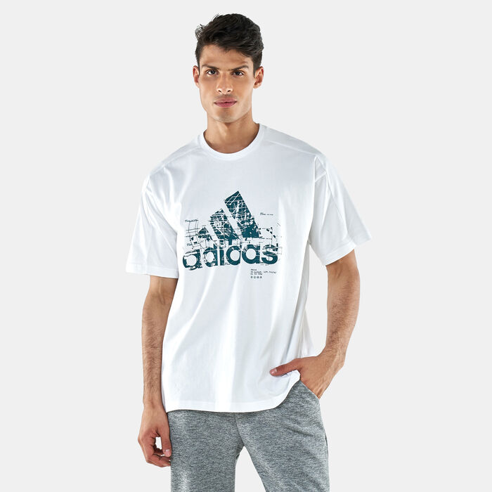 adidas Men's PRSVE Badge Of Sports T-Shirt White adidas Men's PRSVE Badge Of Sports T-Shirt White image number 0