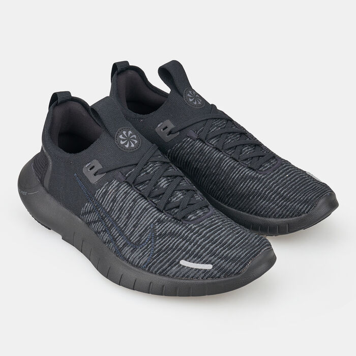 Nike Men's Free Run Flyknit Next Nature Road Running Shoes Black Nike Men's Free Run Flyknit Next Nature Road Running Shoes Black image number 1