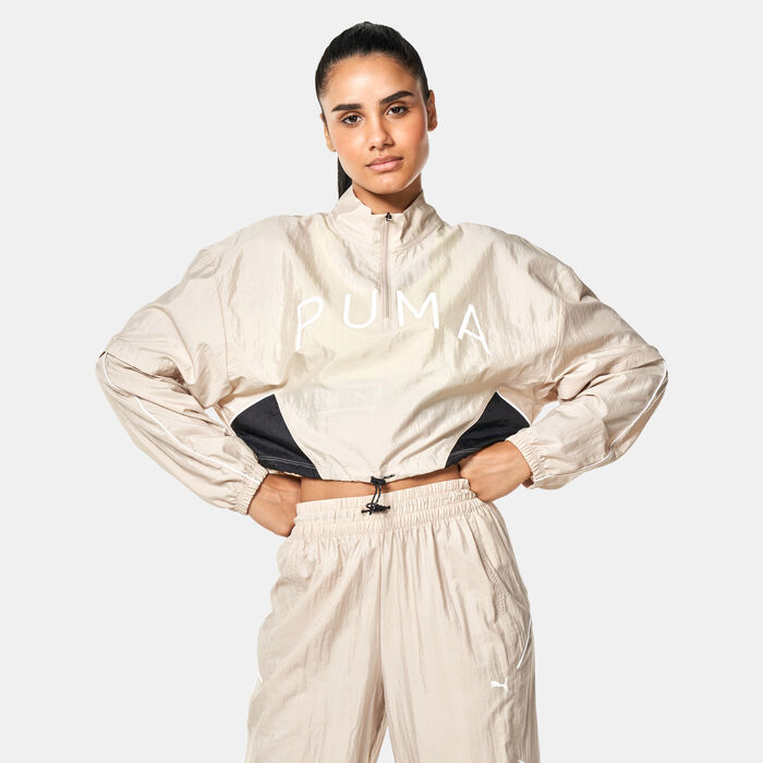 PUMA Women's Fit Move Cropped Training Jacket Beige PUMA Women's Fit Move Cropped Training Jacket Beige image number 0