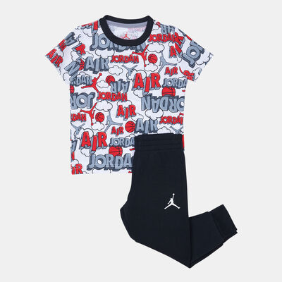 Jordan Kids' Air Comic T-Shirt and Pants Set Black
