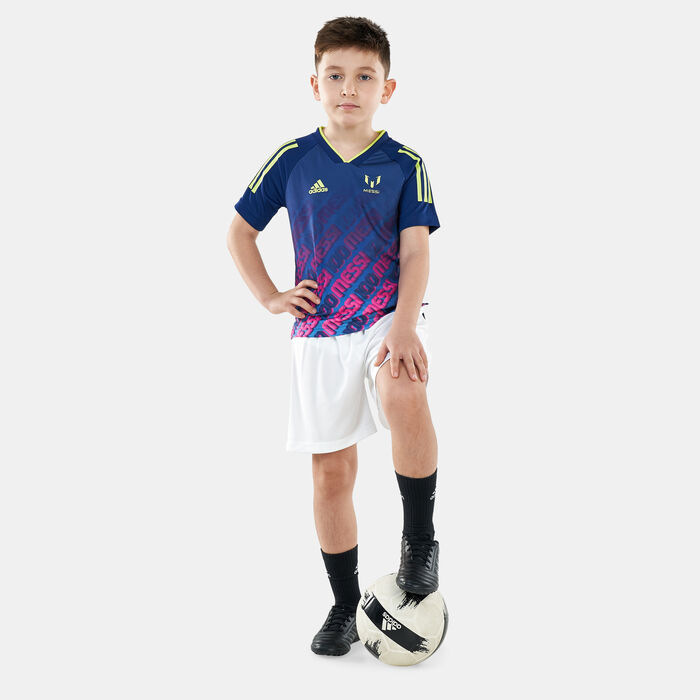 adidas Kids' AEROREADY Messi Football-Inspired Iconic Jersey Blue adidas Kids' AEROREADY Messi Football-Inspired Iconic Jersey Blue image number 2