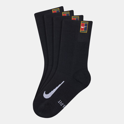 Nike Court Multiplier Cushioned Tennis Crew Socks (2 Pack) Black
