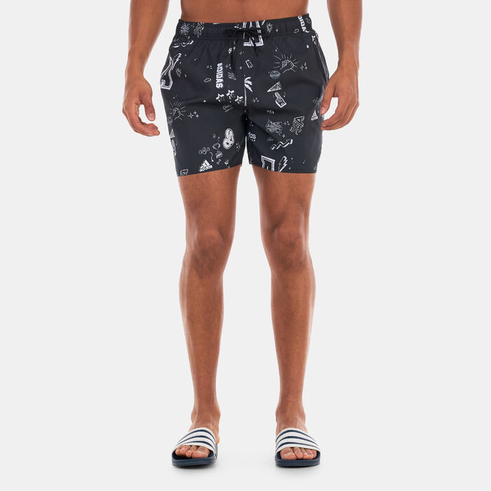 adidas Men's Brand Love CLX Short-Length Swim Shorts Black adidas Men's Brand Love CLX Short-Length Swim Shorts Black image number 0