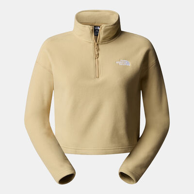 The North Face Women’s 100 Glacier 1/4-Zip Crop Top Beige The North Face Women’s 100 Glacier 1/4-Zip Crop Top Beige