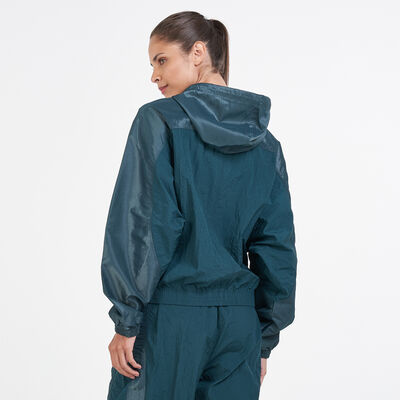 Reebok Women's Shiny Woven Jacket Green Reebok Women's Shiny Woven Jacket Green