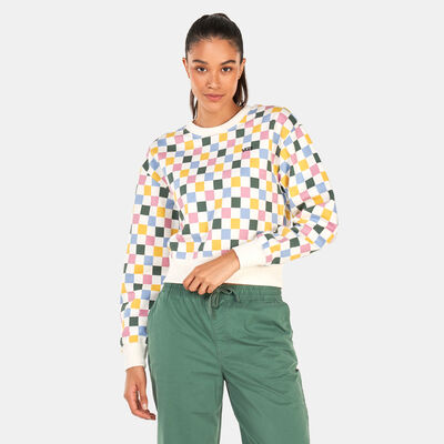 Vans Women's All Over Sweatshirt Blue Vans Women's All Over Sweatshirt Blue