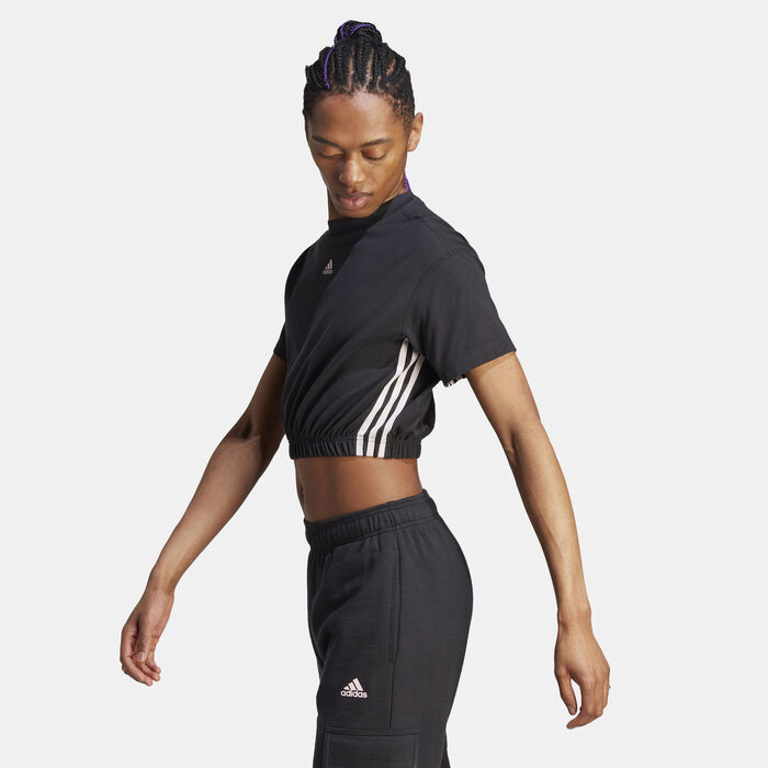 adidas Women's Dance 3-Stripes Crop Top Black adidas Women's Dance 3-Stripes Crop Top Black image number 0