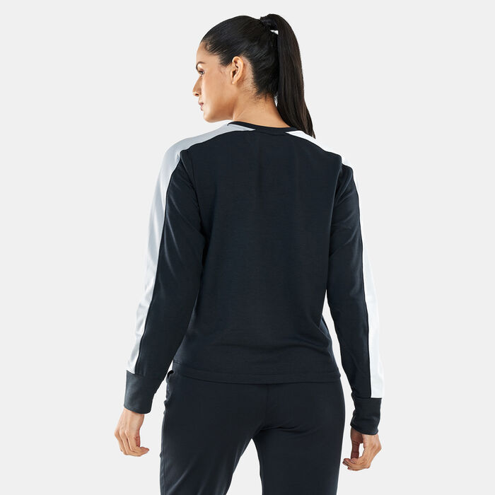 Under Armour Women's UA Rival Terry Colorblock Crew Sweatshirt Black image number 1