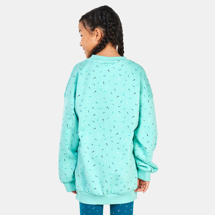 Nike Kids' Sportswear Club Fleece Oversized Logo Sweatshirt Green Nike Kids' Sportswear Club Fleece Oversized Logo Sweatshirt Green image number 1