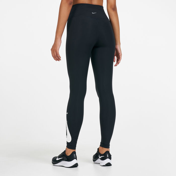 Nike Womens' Swoosh Run Leggings Black Nike Womens' Swoosh Run Leggings Black image number 1