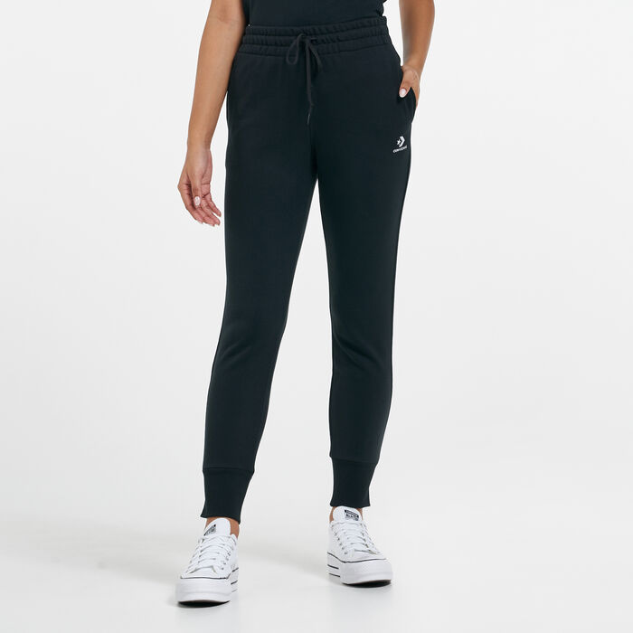 Converse Women's Embroidered Star Chevron Sweatpants Black Converse Women's Embroidered Star Chevron Sweatpants Black image number 0